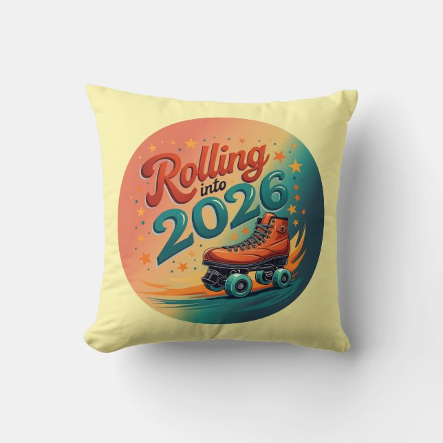 Rolling Into 2026 Retro Decorative Pillow Kissen (Vorderseite)