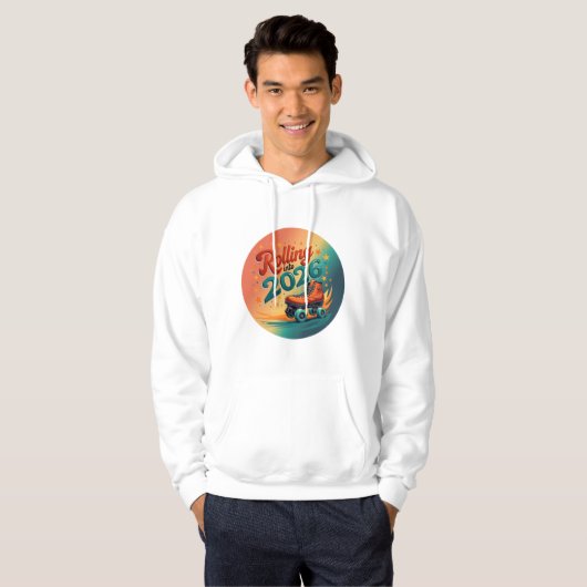 Rolling Into 2026 Retro Skate Hoodie (Vorne ganz)