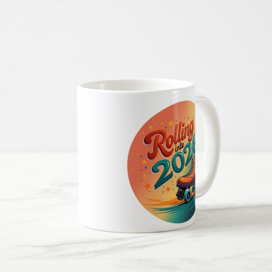 Rolling Into 2026 Retro Skate Mug Kaffeetasse (VorderseiteRechts)