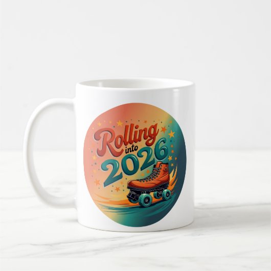 Rolling Into 2026 Retro Skate Mug Kaffeetasse (Links)