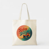 Rolling Into 2026 Retro Skate Tote Bag Tragetasche (Rückseite)