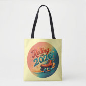 Rolling Into 2026 Retro Skate Tote Tasche (Vorderseite)