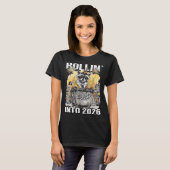 Rolling Into 2026 Trash Racoon Funny New Years Eve T-Shirt (Vorne ganz)