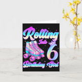 Rolling Into 6 Year Old Roller Skating 6th Birthda Karte (Gelbe Blume)