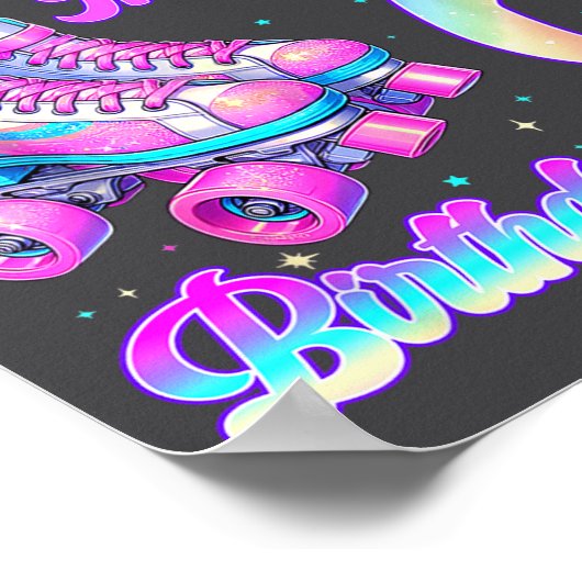 Rolling Into 6 Year Old Roller Skating 6th Birthda Poster (Ecke)