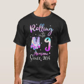 Rolling Into 9 Awesome Since 2014 9th Bday Roller T-Shirt (Vorderseite)
