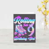 Rolling Into 9 Year Old Roller Skating 9th Birthda Karte (Gelbe Blume)
