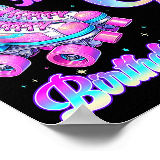 Rolling Into 9 Year Old Roller Skating 9th Birthda Poster (Ecke)