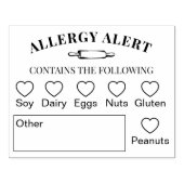 Rolling Pin Bakery Shop Allergy Alert Food Safety Gummistempel (Prägung)