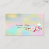 Rolling Pin Flowers Bakery Colorful Holographic Visitenkarte (Vorderseite)