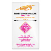 Rolling Pin Logo & Slogan | Premade QR Code Bakery Magnetische Visitenkarte (Vorderseite Vertikal)