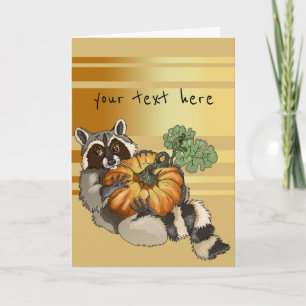 Rolling Raccoon Pumpkin Bandit Feiertagskarte