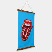 Rolling Stones Logo Wandteppich Mit Holzrahmen (Gewinkelt)
