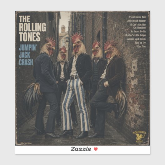Rolling Tones: eine Parodie Aufkleber (Blatt)