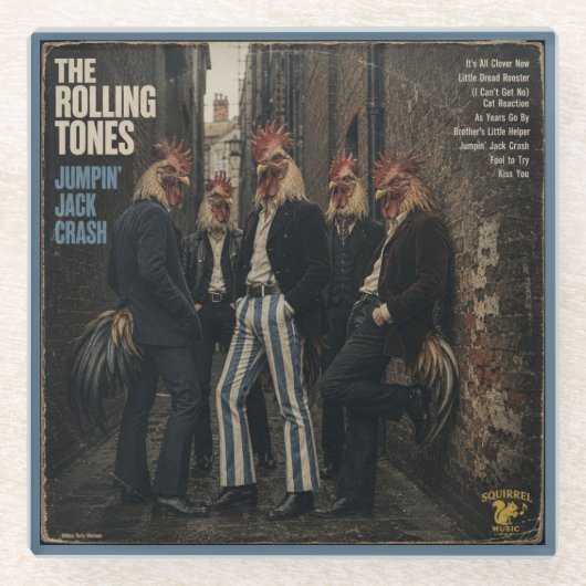 Rolling Tones: eine Parodie Glasuntersetzer (Vorderseite)