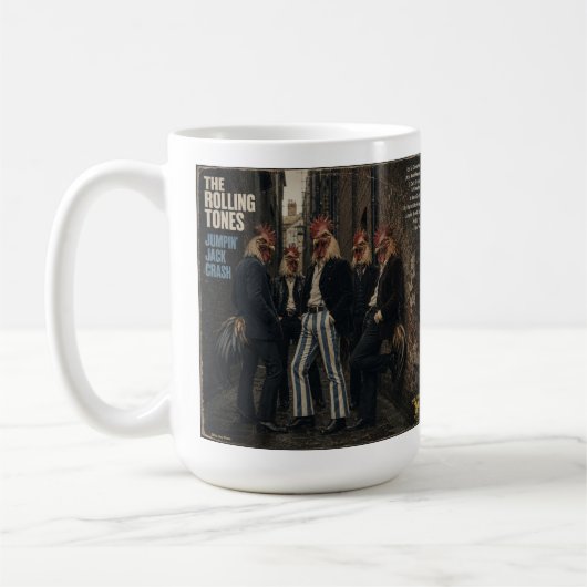 Rolling Tones: eine Parodie Kaffeetasse (Links)