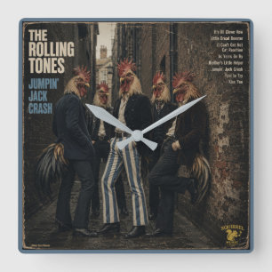 Rolling Tones: eine Parodie Quadratische Wanduhr