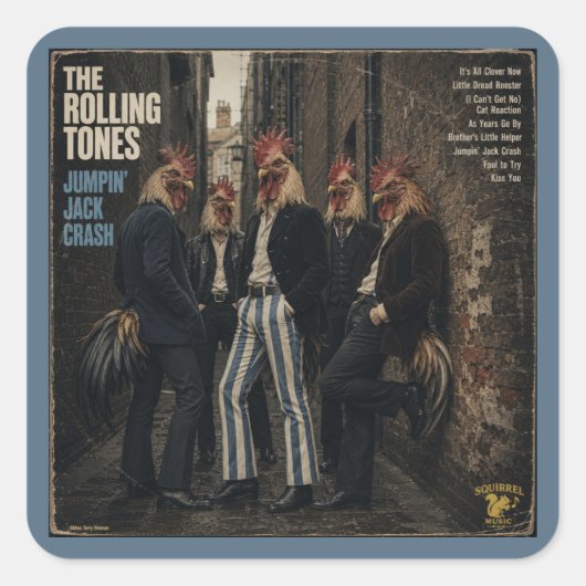 Rolling Tones: eine Parodie Quadratischer Aufkleber (Vorderseite)