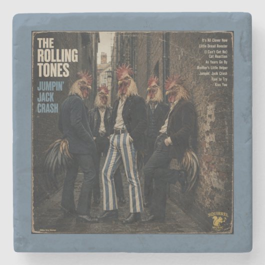 Rolling Tones: eine Parodie Steinuntersetzer (Vorderseite)
