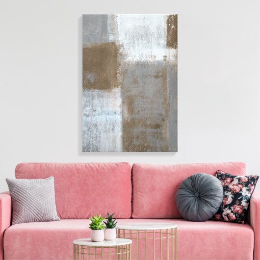 "Rolling with it" Abstrakte Kunst grau-braun Leinwanddruck (Insitu (Wohnzimmer))