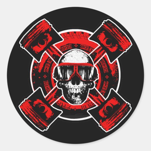 RollingBonez - Nitro-Pilot Runder Aufkleber (Vorderseite)