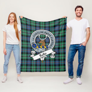 Rollo Clan Abzeichen Tartan Kariert Fleecedecke