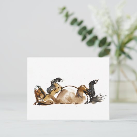 Rollpferd Postkarte (Stehend Vorderseite)