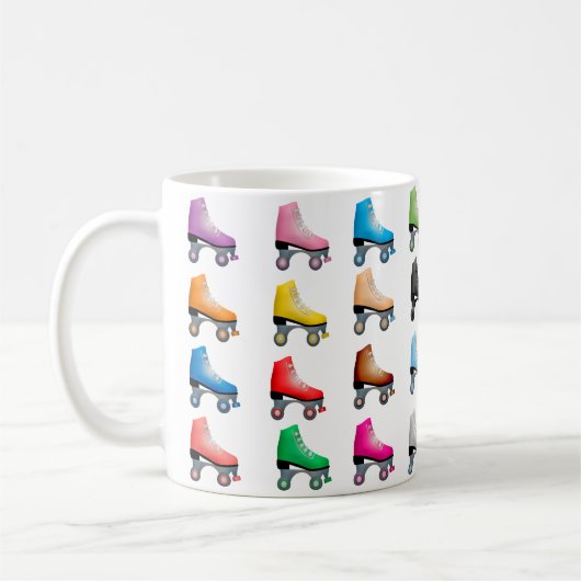 Rollrollen Skate Farbige Muster Retrorollen Kaffeetasse (Links)
