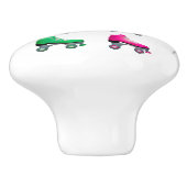 Rollrollen Skate Farbige Muster Retrorollen Keramikknauf (Seitenansicht)