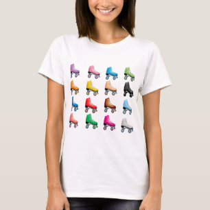 Rollrollen Skate Farbige Muster Retrorollen T-Shirt