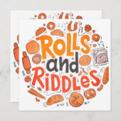 "Rolls and Riddles" Einladung (Vorne/Hinten)