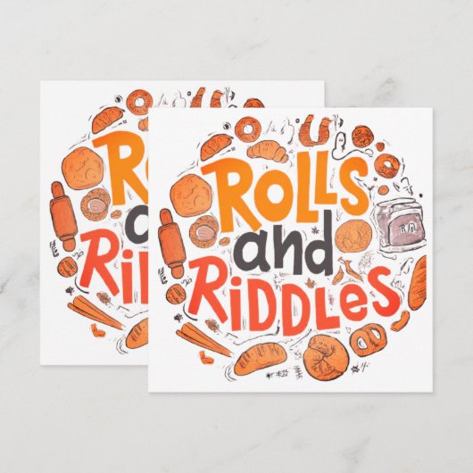 "Rolls and Riddles" Einladung (Vorne/Hinten)