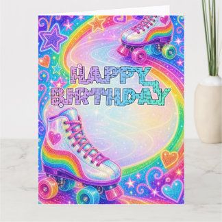 Rollschuh Glam Alles Gute zum Geburtstag Karte