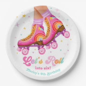 Rollschuh Lassen Sie uns Rollschuhfahren Mädchen G Pappteller (Vorderseite)