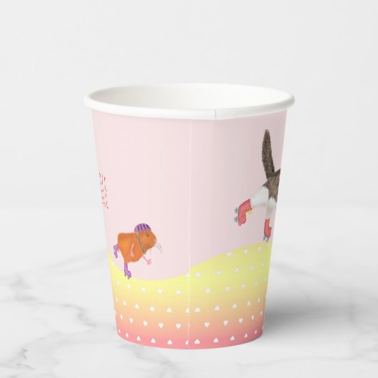 Rollschuh-Party Pappbecher (Rechts)