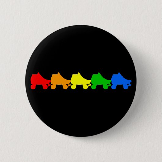 Rollschuh Regenbogen Button (Vorderseite)