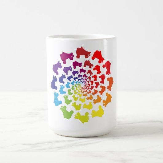 Rollschuh Regenbogen Kreis Kaffeetasse (Mittel)