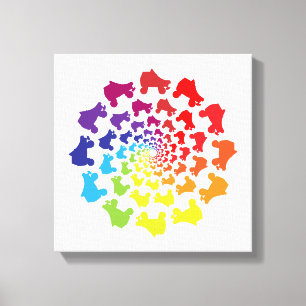 Rollschuh Regenbogen Kreis Leinwanddruck