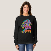 Rollschuh Retro-Bekleidung Mädchenpower Sweatshirt (Vorne ganz)