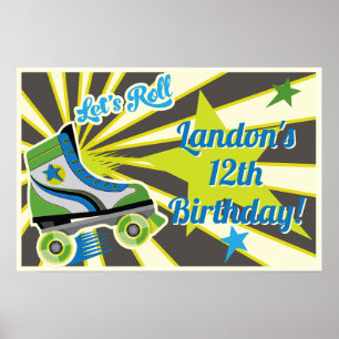 Rollschuh Retro Derby Party Poster