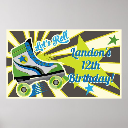 Rollschuh Retro Derby Party Poster (Vorne)