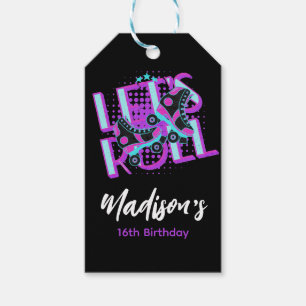 Rollschuh Sweet 16 Thema Geburtstagsfeier Geschenkanhänger