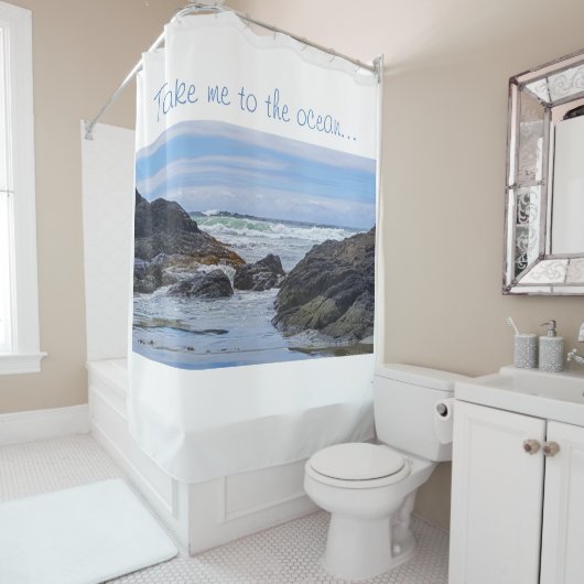 Rollschuhe für Küstenfelsen Duschvorhang (Beispiel)