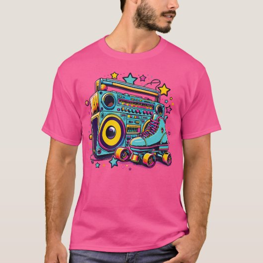 Rollschuhe Lustig 80er Rollschuh Mädchen T-Shirt (Vorderseite)