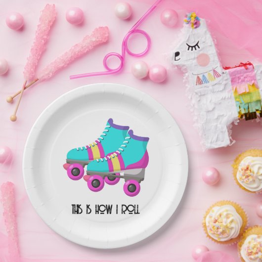 Rollschuhe Pappteller (Party)