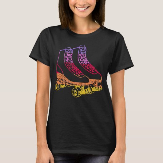 Rollschuhe Vintage Retro Disco 70er T-Shirt (Vorderseite)