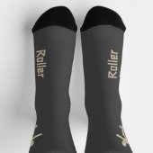 Rollschuhfahren Sand auf Grau mit Text Socken (Oben)