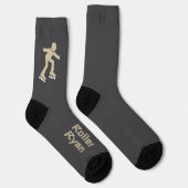 Rollschuhfahren Sand auf Grau mit Text Socken (Rechts)
