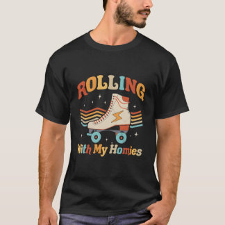 Rollschuhlaufen Mit Meinen Kumpels Rollschuhfahren T-Shirt