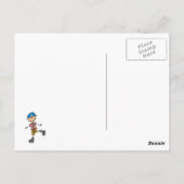 Rollschuhlaufende Stabfigur Postkarte (Rückseite)